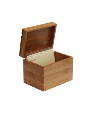 Bamboo Recipe Box with Divider