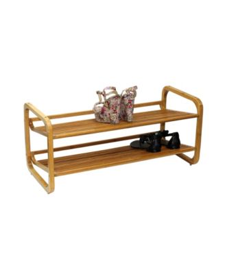  2 Tier Bamboo Shoe Rack, Rounded