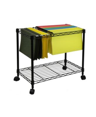 Portable 1-Tier Metal Rolling File Cart