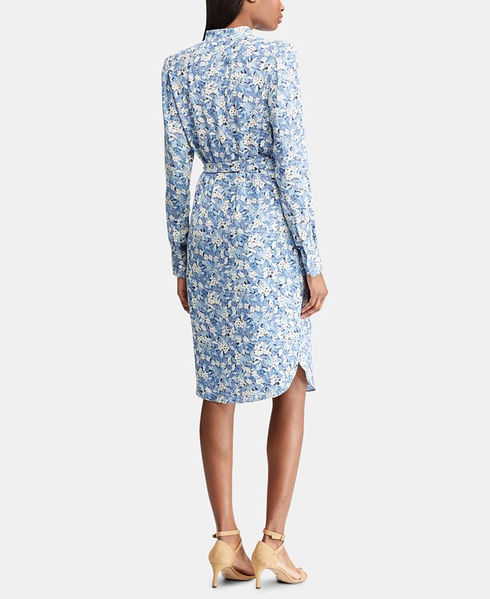 lauren ralph lauren botanical print georgette gown