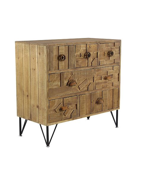 Rosemary Lane Rustic 30 X 31 7 Drawer Rectangular Wooden Chest