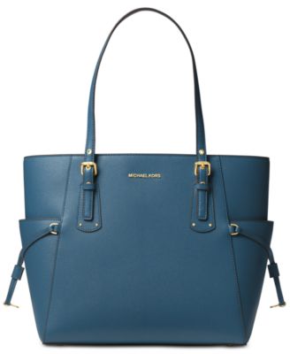 michael kors blue leather purse