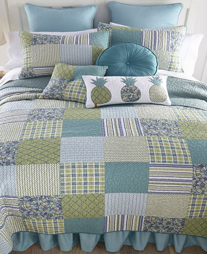 American Heritage Textiles Riptide Patch Cotton Quilt Collection, Queen ...