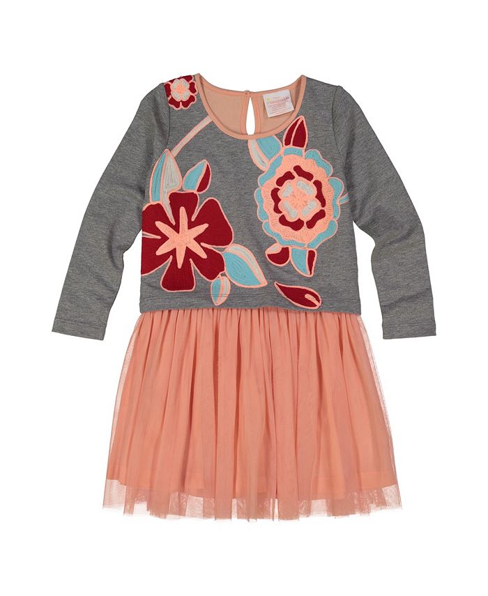Masala Baby Girls Charming Dress Floral Heather - Macy's