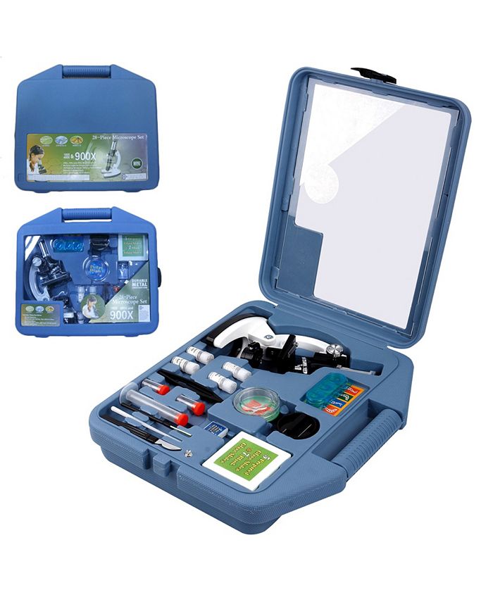 Cassini 28 Piece 100X 400X 900X Microscope Kit and Storage Case and
