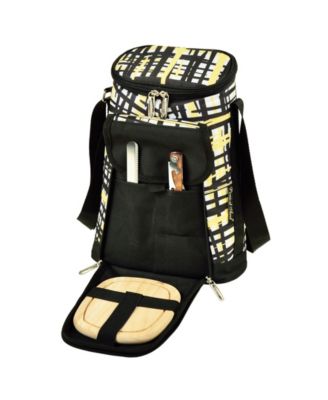 - 2 Bottle Wine Cooler Tote with Cheese Board, Knife, Corkscrew