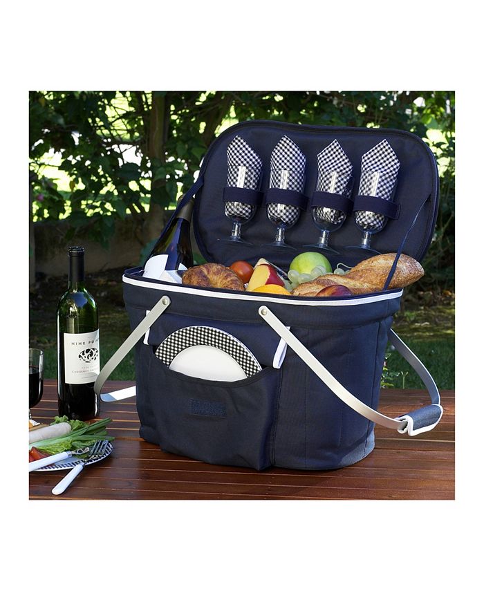 Picnic At Ascot Collapsible Picnic Basket Cooler Equipped with Service For 4 Macy's