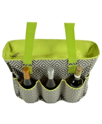 Large Insulated Six Pocket Travel Bag-Zip Top - Leak Proof Lining