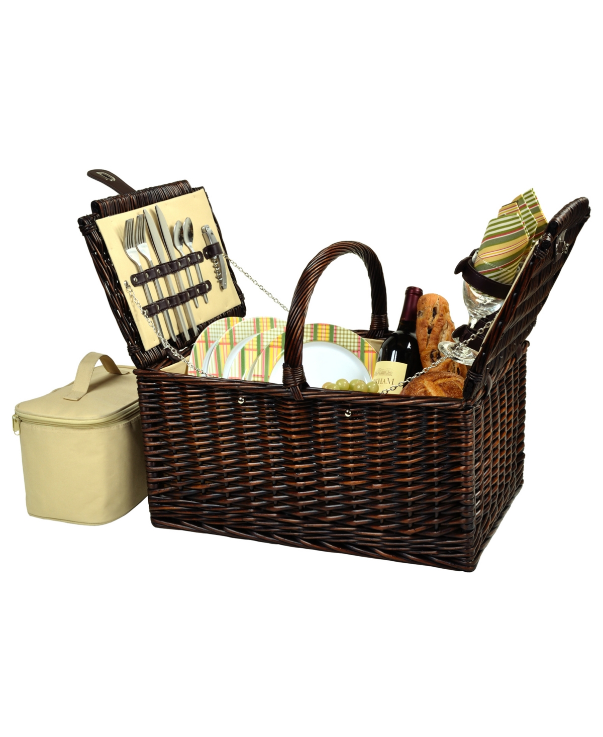 Buckingham Willow Picnic Basket with Service for 4 - Orange