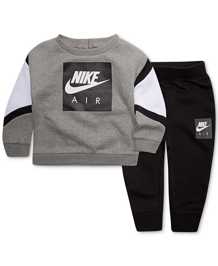Nike Baby Boys 2-Pc Logo-Print Sweatshirt & Sweatpants Set - Macy's