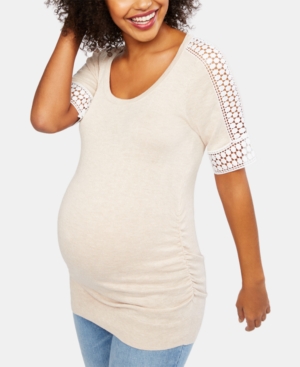 Motherhood Maternity Lace-Sleeve Top