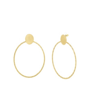 image of Catherine Malandrino Women-s Polished Circle Yellow Gold-Tone Hoop Earrings