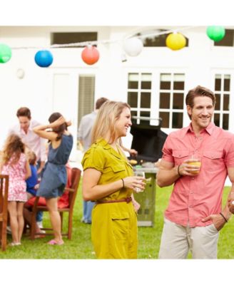 Lumabase 10- 3" Nylon Solar Lantern String Light