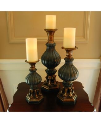 Lumabase Set of 3 Flickering LED Candles with Remote Control