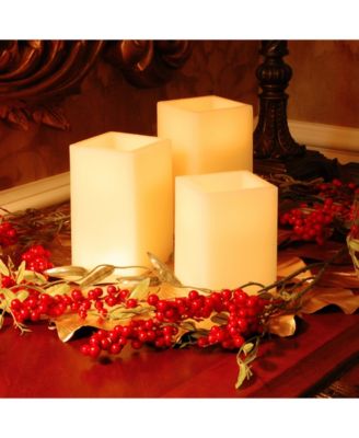 Lumabase Set of 3 Flickering LED Candles with Remote Control