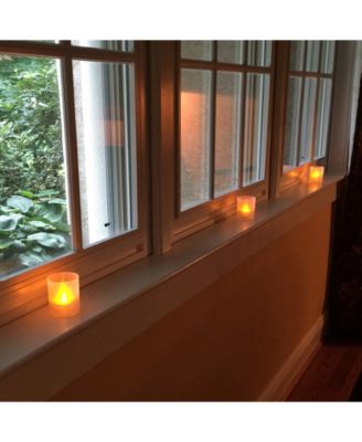 Lumabase Set of 6 Flickering Amber LED Lights in Frosted Votive Holders Cups