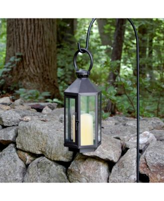 Lumabase Warm Black Hexagon Metal Lantern with LED Candle