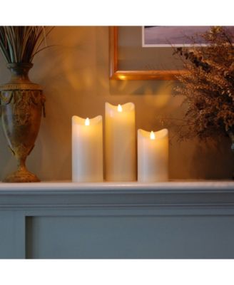 Lumabase 5" Cream Battery Operated LED Candle with Moving Flame