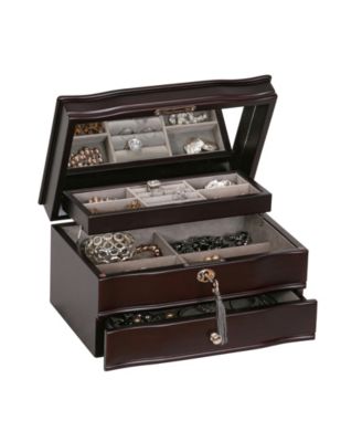 Davina Locking Wooden Jewelry Box
