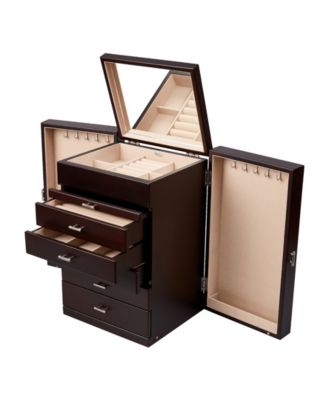 Geneva Upright Wooden Jewelry Box