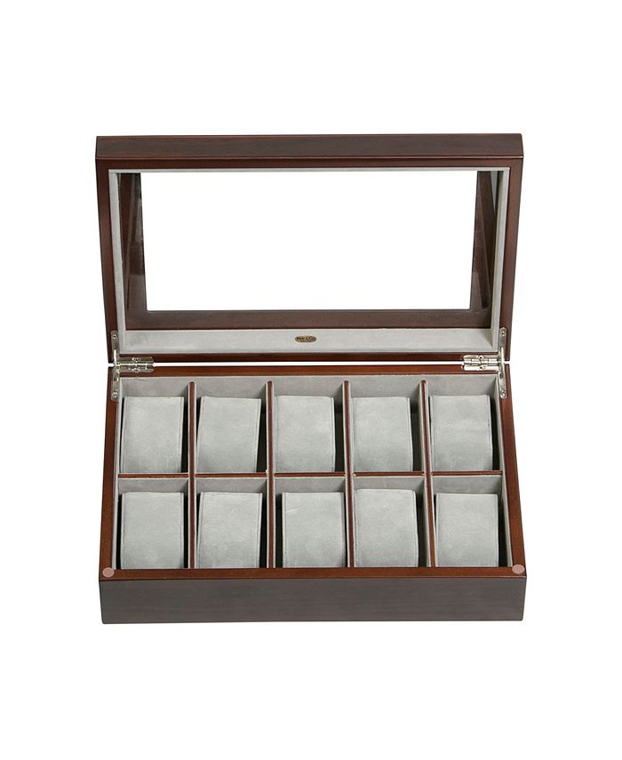 Mele & Co Hudson Glass Top Wooden Watch Box Macy's