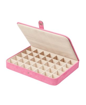 Cameron Plush Fabric Jewelry Box with Thirty-Five Sections