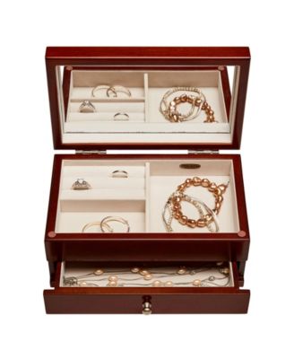 Brynn Wooden Jewelry Box with Florentine Marquetry Motif