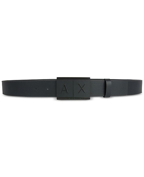 A X Armani Exchange Embossed Leather Ax Logo Belt Reviews All Accessories Men Macy S