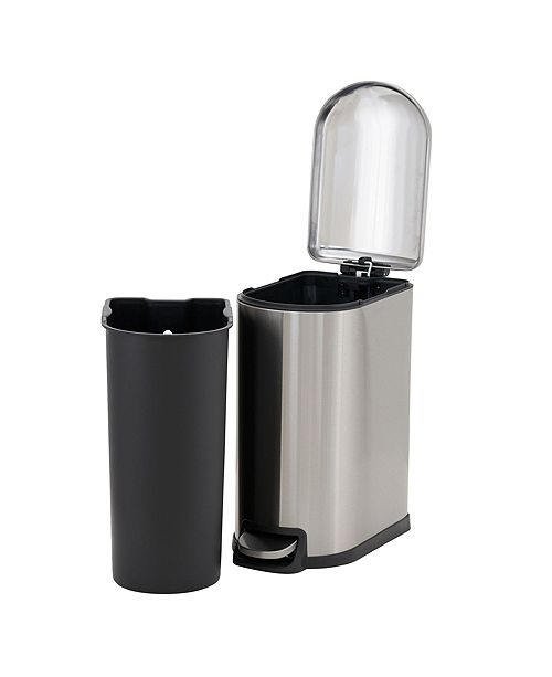 Household Essentials Stainless Steel 10L Tuscany Narrow Trash Bin ...