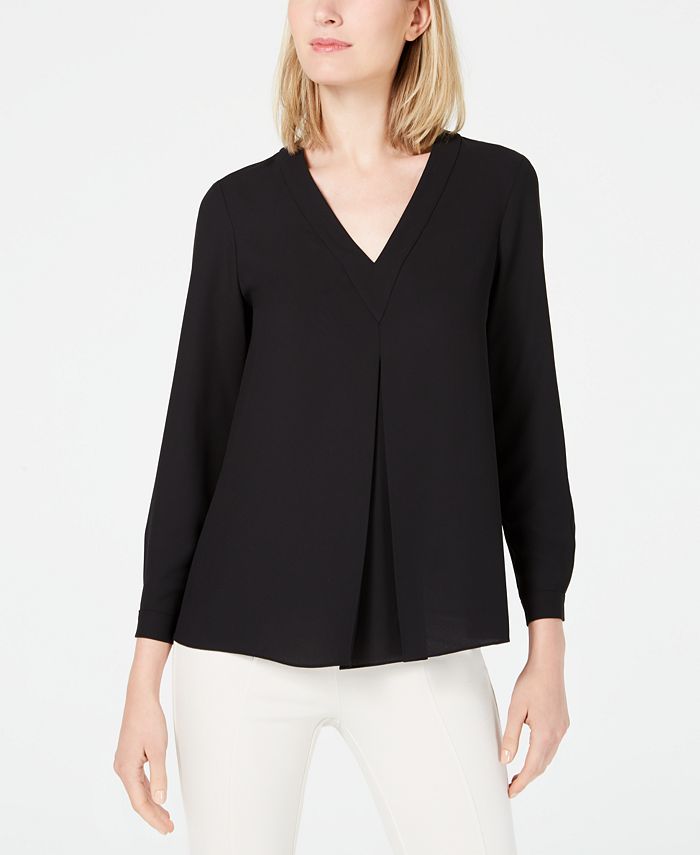 Anne Klein Inverted-Pleat Blouse - Macy's