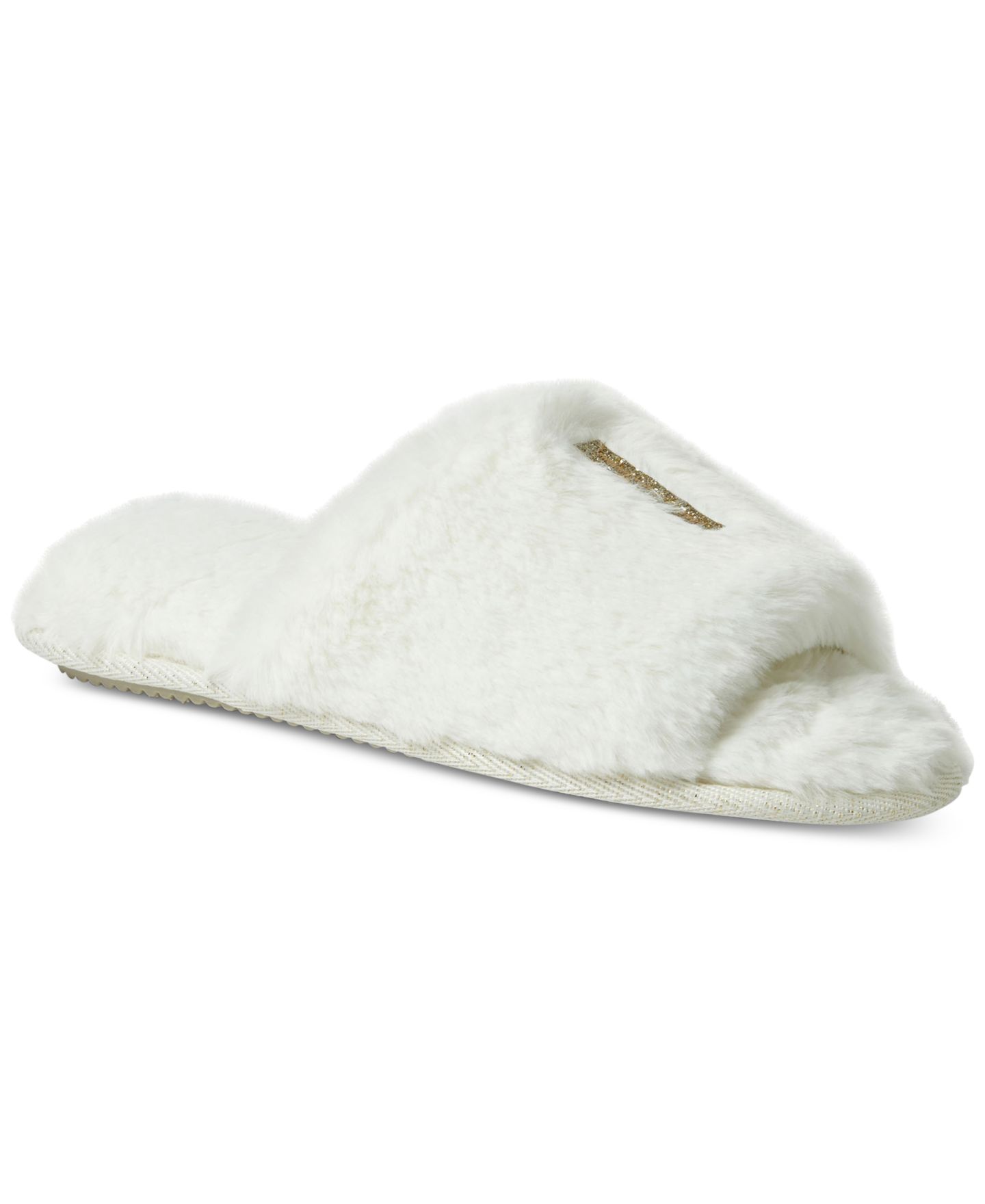 Женские тапочки Dearfoams Lane Bridal I Do Fuzzy Slide, цвет: Алебастровый — фото 3
