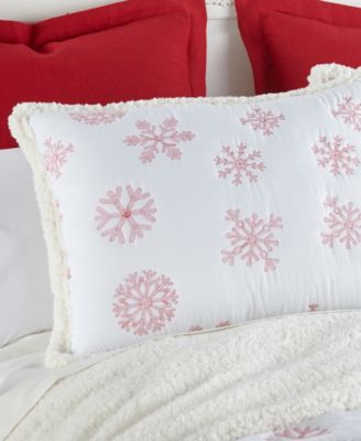 Red Snowflake Sherpa 2-Pc. Quilt Set, Twin