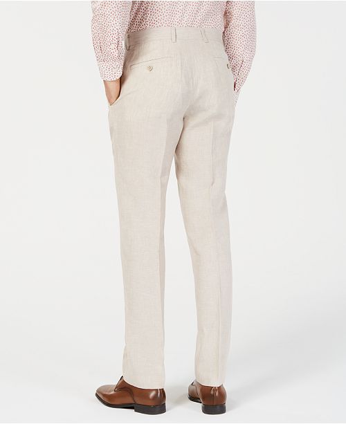 Bar III Men's Slim-Fit Linen Tan Suit Pants, Created for Macy's ...