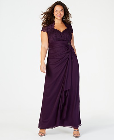 NY Collection Plus Size Ruched Empire Maxi Dress - Macy's