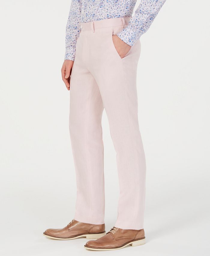 Bar III Men's SlimFit Linen Pink Suit Pants, Created for Macy's Macy's