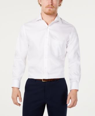 Men's Classic/Regular-Fit Non-Iron Mini-Herringbone Supima Cotton Dress Shirt, Created for Macy's 