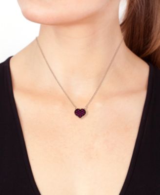 EFFY&reg; Ruby (1/8 ct. t.w.) Heart 16" Pendant Necklace in 14k Rose Gold