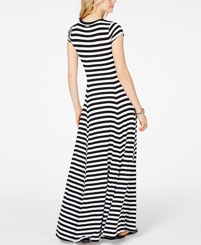 Michael Kors Striped Slit-Front Maxi Dress, Regular & Petite - Macy's