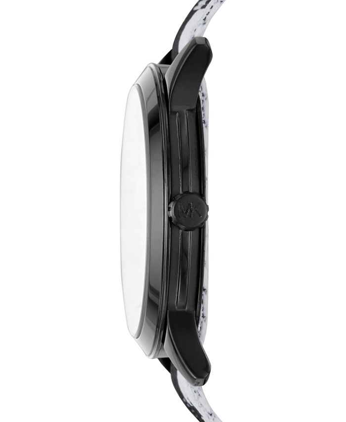 Michael Kors Women's Runway Black & White Nylon Strap Watch 38mm ...