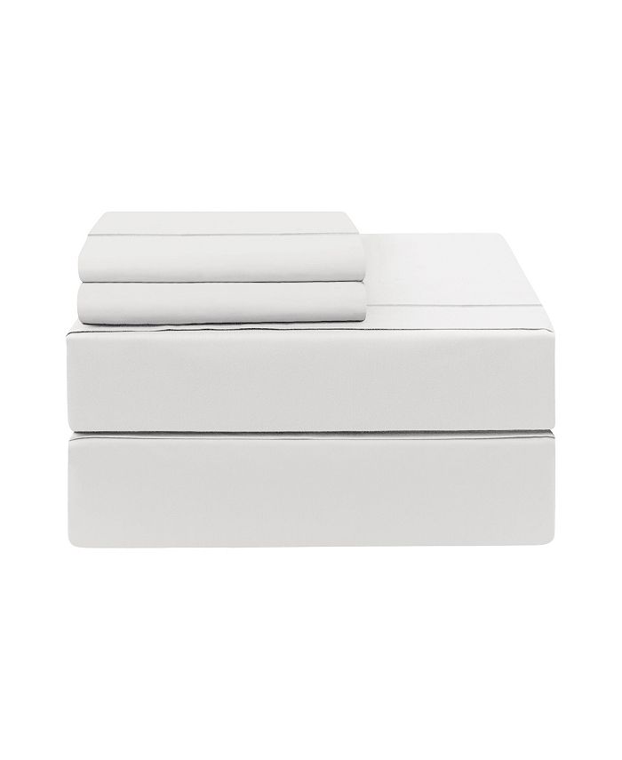 French Connection Embroidered 4-Piece 100% Cotton Queen Sheet Set - Macy's