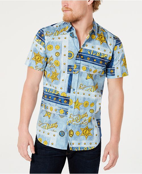 Versace Men S All Over Graphic Shirt Reviews Casual Button