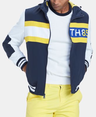 Tommy Hilfiger - Men's Bayport Colorblocked Hooded Logo Windbreaker