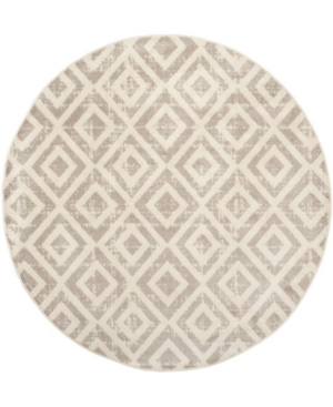 Safavieh Amsterdam Ivory and Mauve 6'7in x 6'7in Sisal Weave Round Area Rug