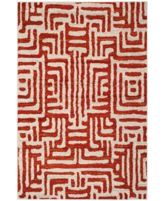 Amsterdam Ivory and Terracotta 4' x 6' Area Rug