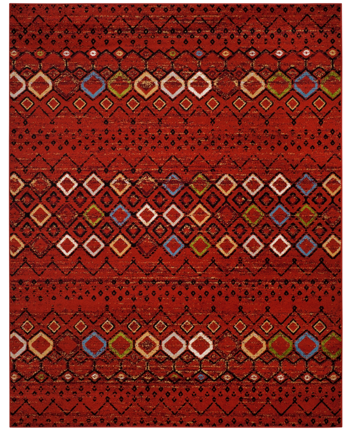 Safavieh Amsterdam Terracotta and Multi 8' x 10' Outdoor Area Rug - Red