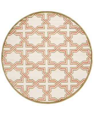 Amherst Ivory and Light Green 7' x 7' Round Area Rug