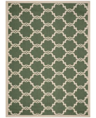 Courtyard CY6009 Dark Green and Beige 8' x 11' Outdoor Area Rug