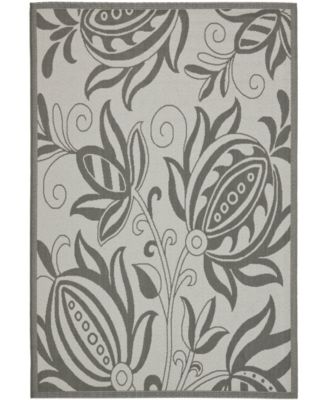 Courtyard CY6109 Light Gray and Anthracite 5'3" x 7'7" Outdoor Area Rug