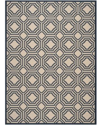 Courtyard CY6112 Beige and Navy 8' x 11' Outdoor Area Rug