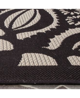 Courtyard CY6139 Beige and Black 8' x 11' Sisal Weave Outdoor Area Rug